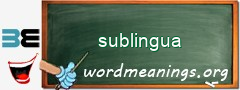 WordMeaning blackboard for sublingua